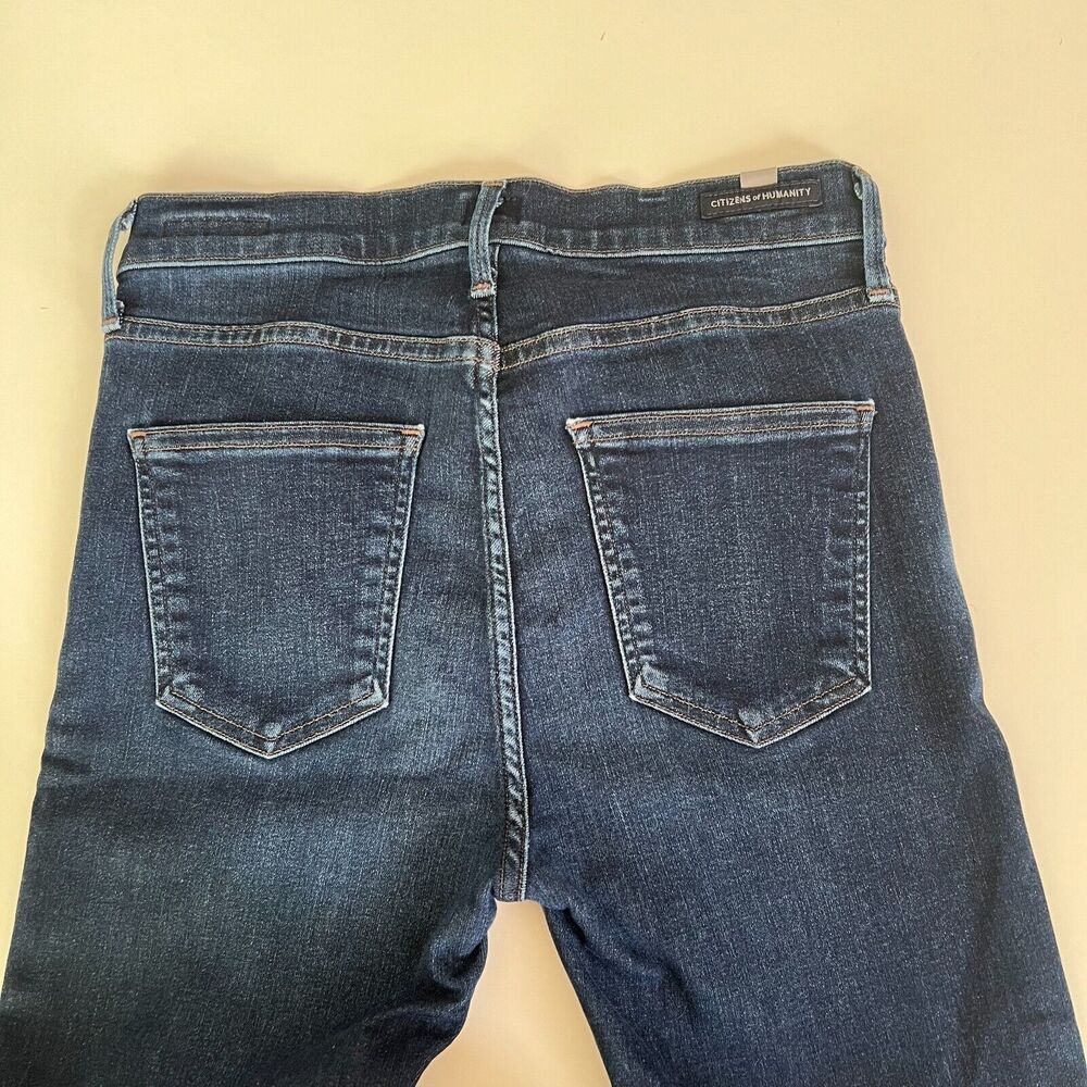 Citizens of Humanity Rocket Jeans Size 27x28 Women High Rise Skinny Raw Hem Dark - Picture 8 of 9